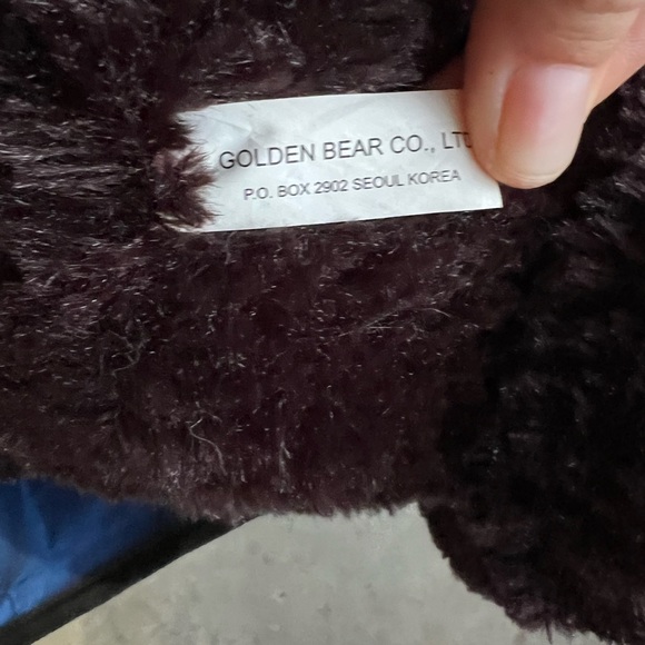 Golden Bear Co Dark Brown Teddy Bear Plush 17" Stuffed Animal Toy Yellow Bow - Picture 3 of 3